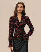 Women's Woven Polyester Blouses Tops - RIHOAS