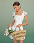 Women's Woven Polyester Blouses White Tops - RIHOAS