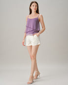 Women's Woven Polyester Camis Purple Tops - RIHOAS