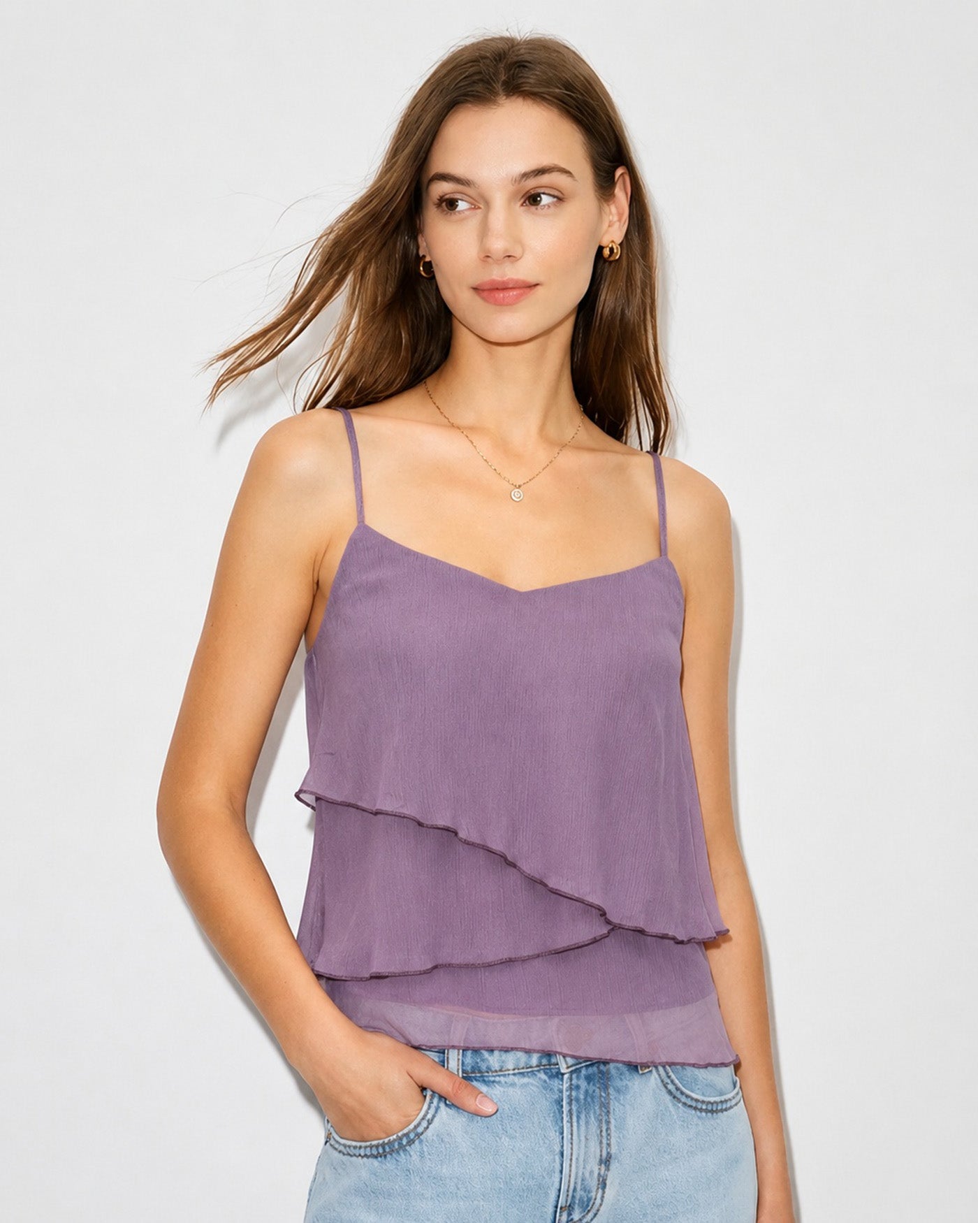 Women's Woven Polyester Camis Tops - RIHOAS
