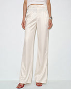 Women's Woven Polyester Casual Pants Apricot Bottoms - RIHOAS