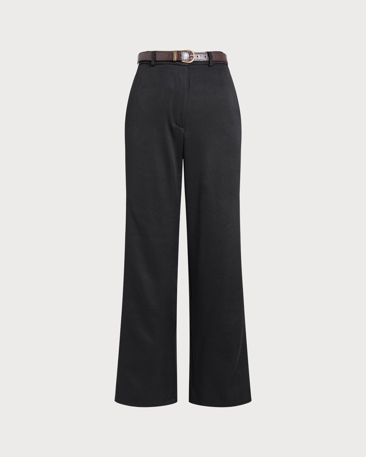 Women's Woven Polyester Casual Pants Black Bottoms - RIHOAS