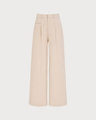 Apricot Button Pockets Straight Pants 02