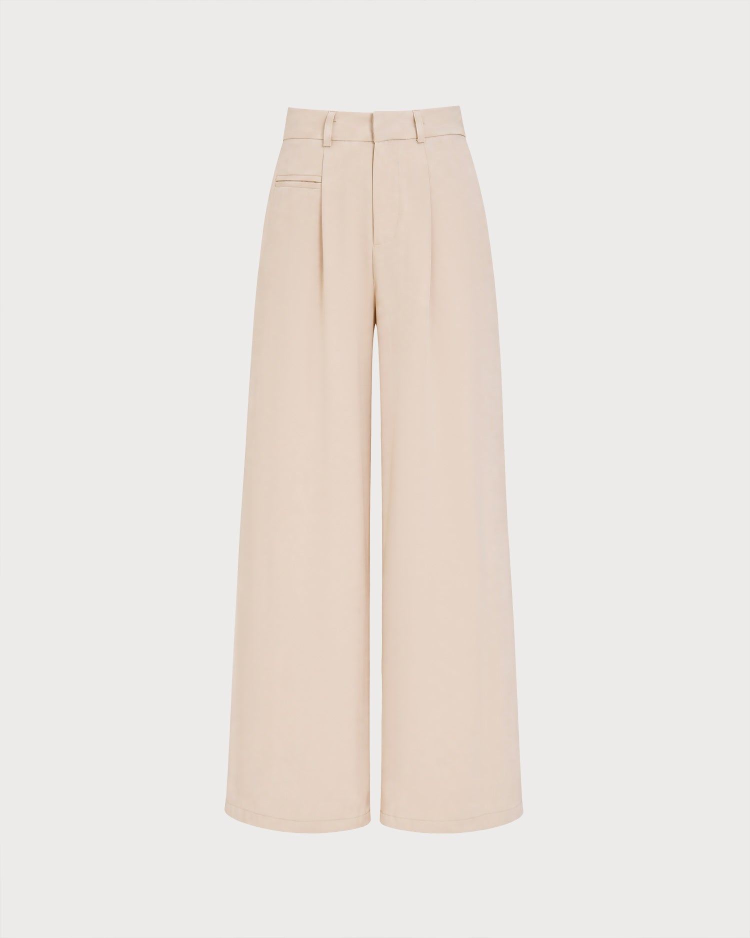 Apricot Button Pockets Straight Pants 02