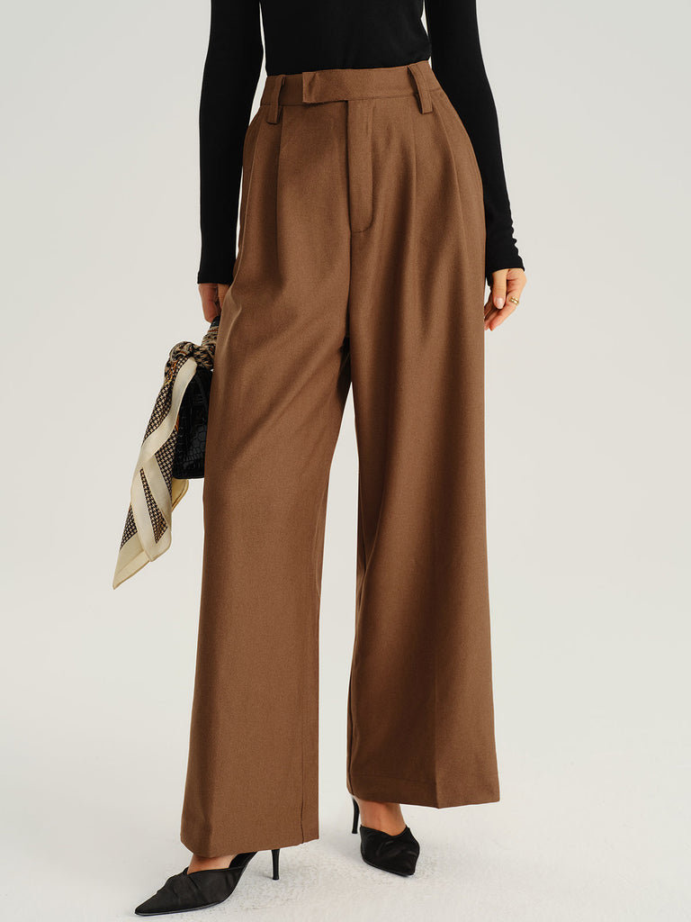 Women's Woven Polyester Casual Pants Bottoms - RIHOAS