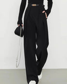 Women's Woven Polyester Casual Pants Bottoms - RIHOAS