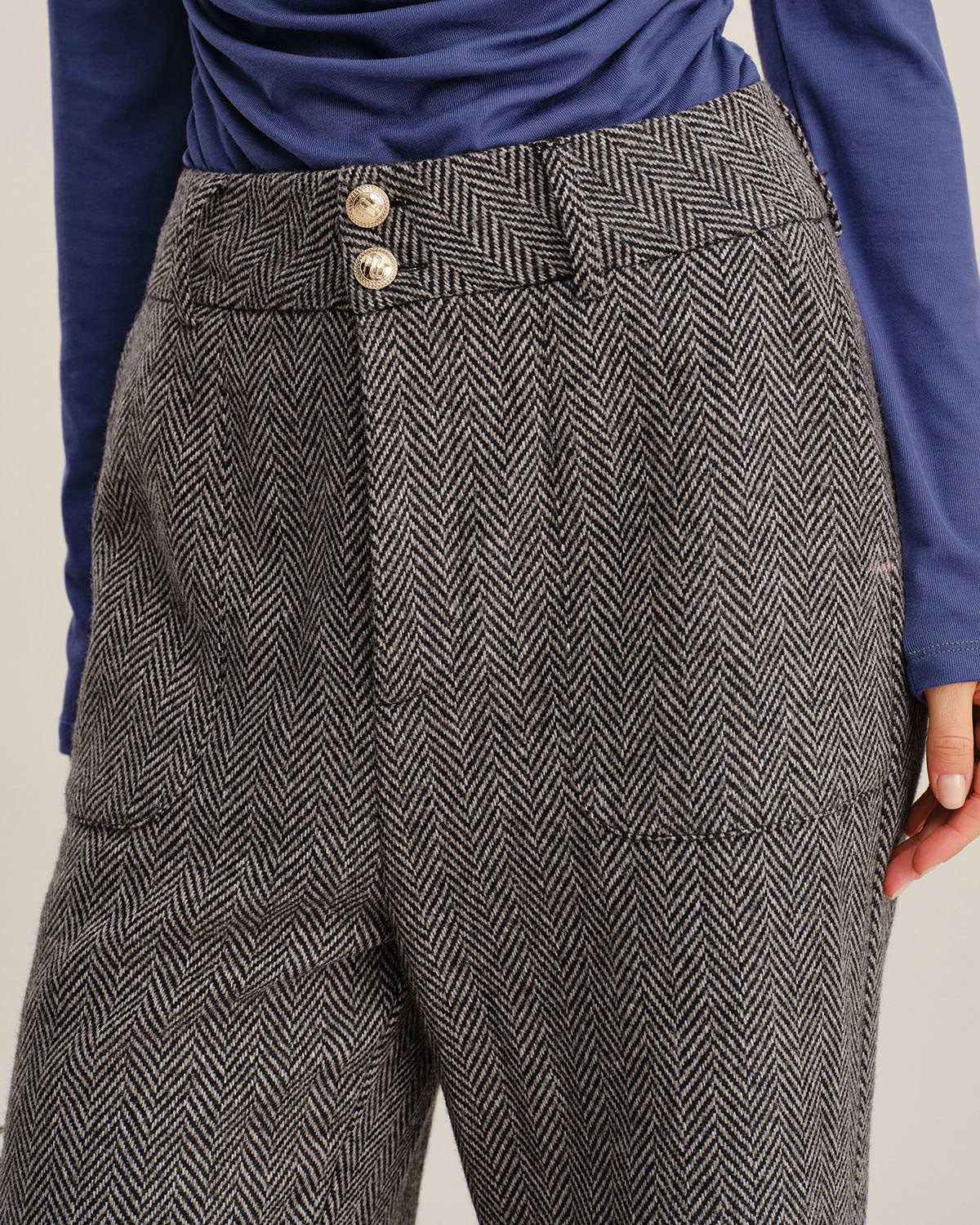 Women's Woven Polyester Casual Pants Bottoms - RIHOAS
