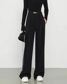 Women's Woven Polyester Casual Pants Bottoms - RIHOAS