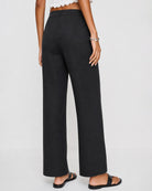 Women's Woven Polyester Casual Pants Bottoms - RIHOAS