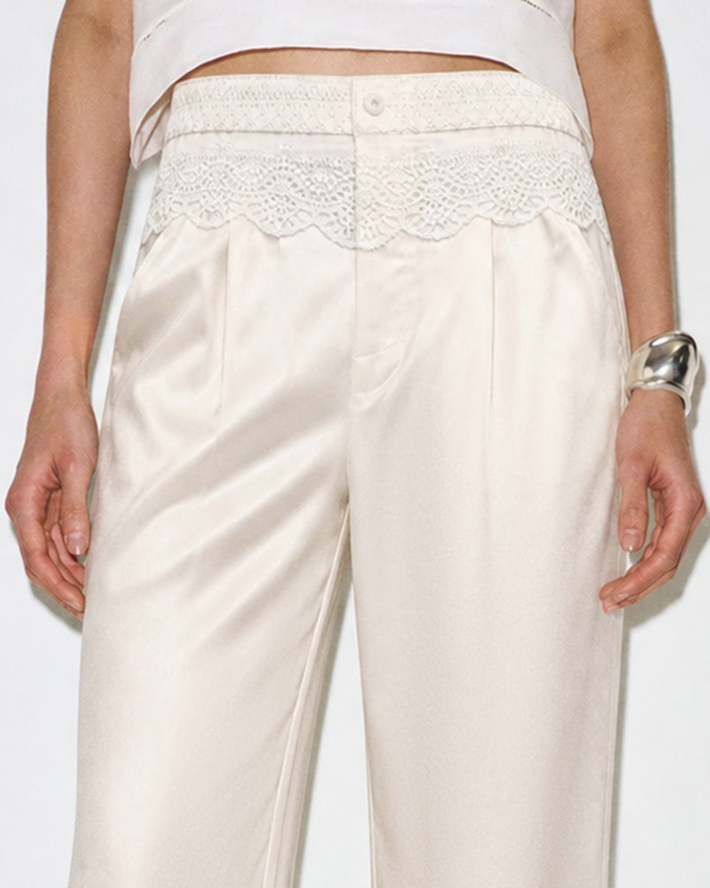 Women's Woven Polyester Casual Pants Bottoms - RIHOAS