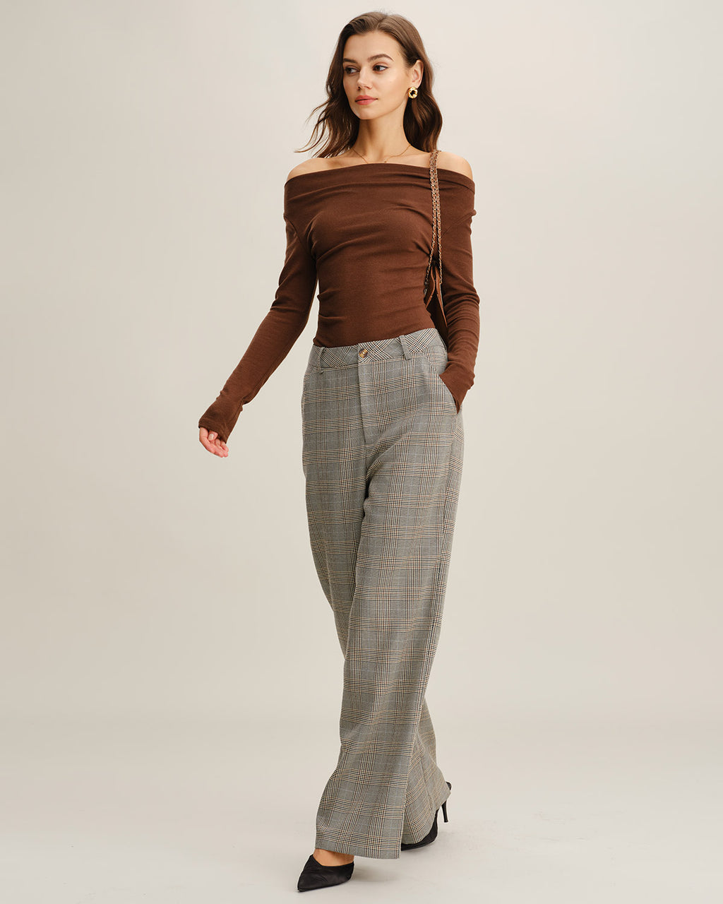 Women's Woven Polyester Casual Pants Bottoms - RIHOAS