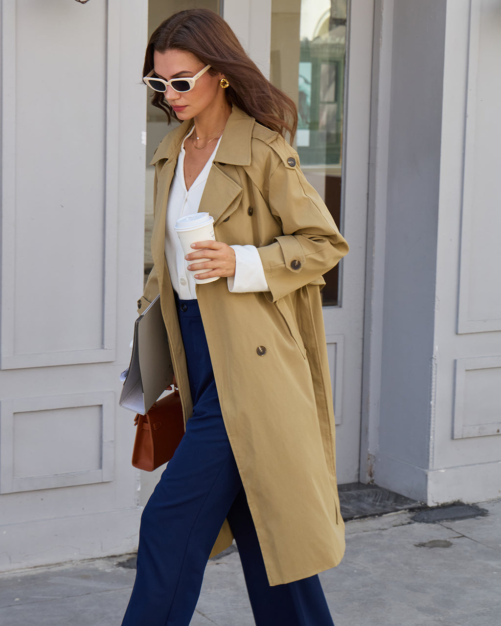 Women's Woven Polyester Casual Pants Bottoms - RIHOAS