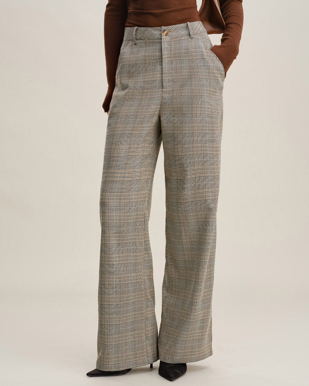 Women's Woven Polyester Casual Pants Bottoms - RIHOAS