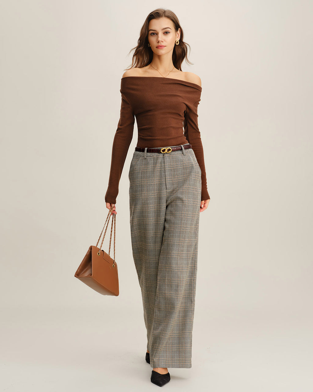 Women's Woven Polyester Casual Pants Bottoms - RIHOAS