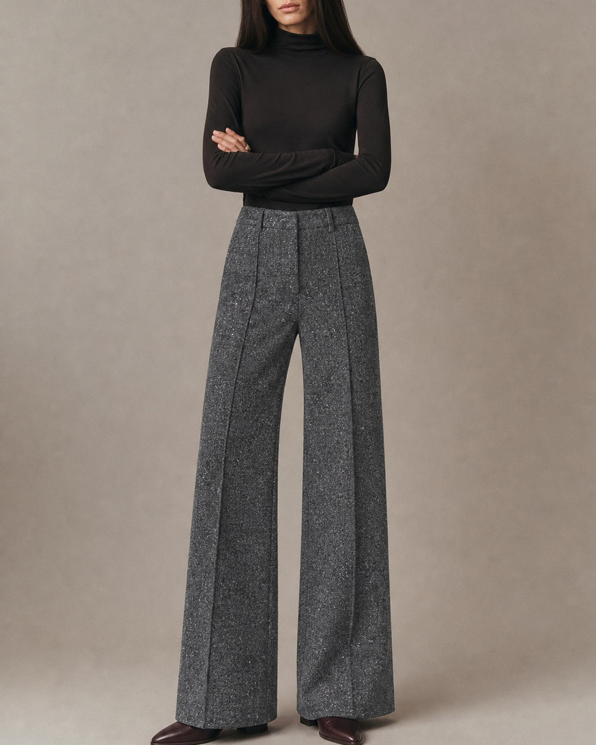 Women's Woven Polyester Casual Pants - RIHOAS - 01