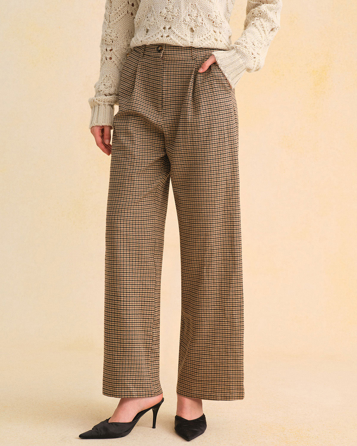 Women's Woven Polyester Casual Pants Bottoms - RIHOAS