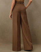 Women's Woven Polyester Casual Pants Bottoms - RIHOAS
