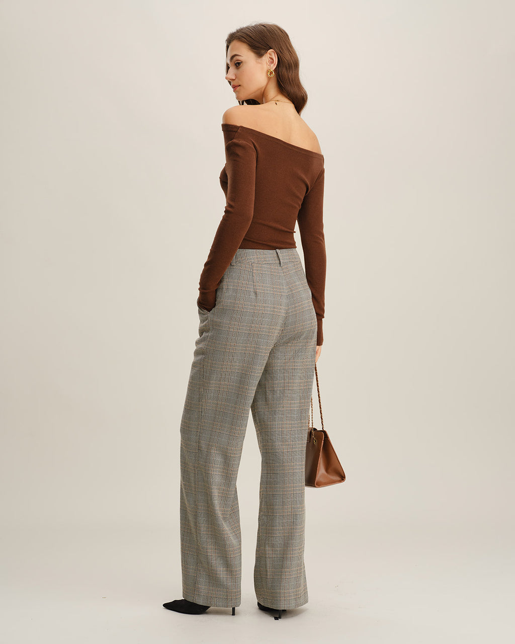 Women's Woven Polyester Casual Pants Bottoms - RIHOAS
