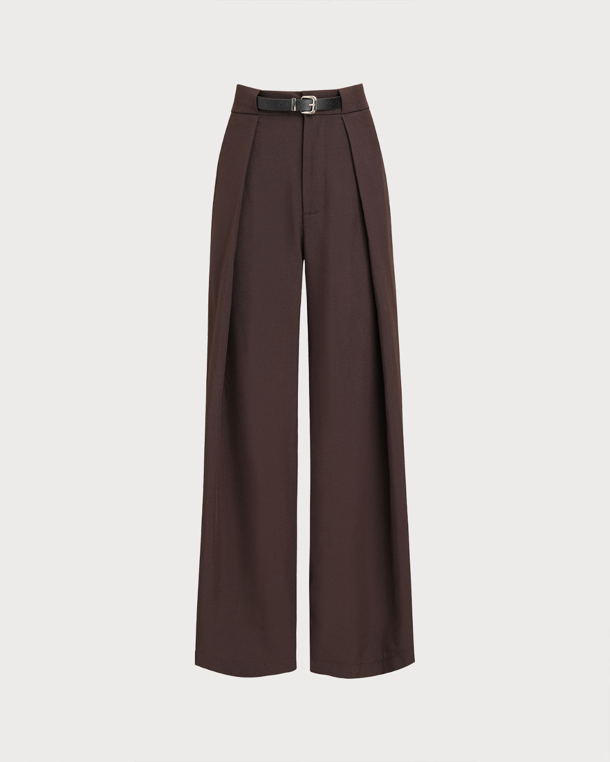 Women's Woven Polyester Casual Pants Coffee Bottoms - RIHOAS