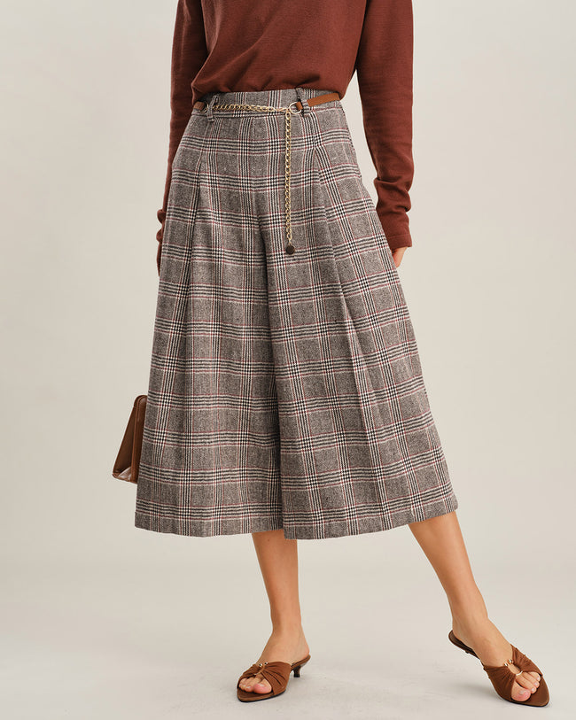 Women's Woven Polyester Casual Pants Khaki Bottoms - RIHOAS