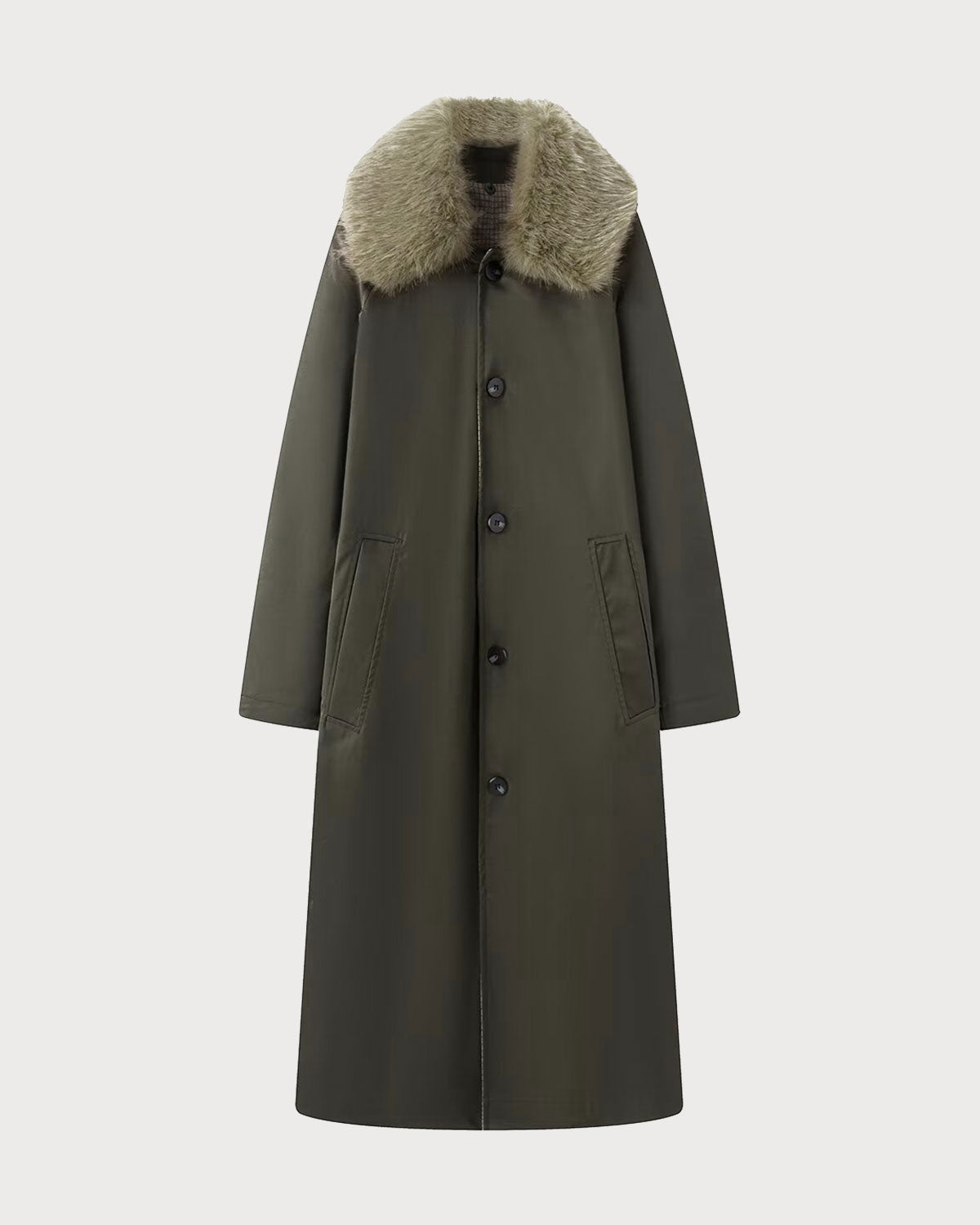 Women's Woven Polyester Coat Brown Outerwear - RIHOAS