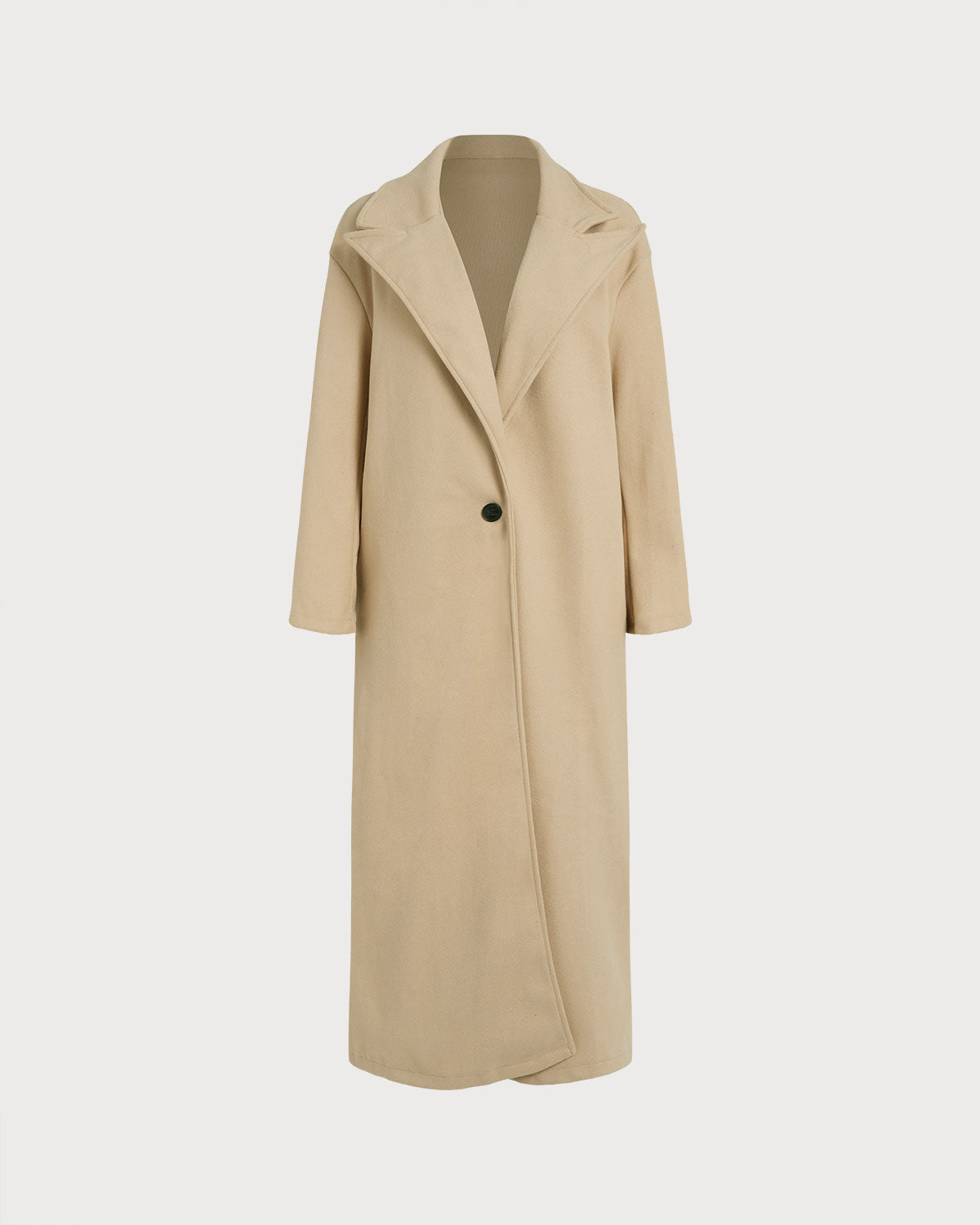 Women's Woven Polyester Coat Camel Outerwear - RIHOAS
