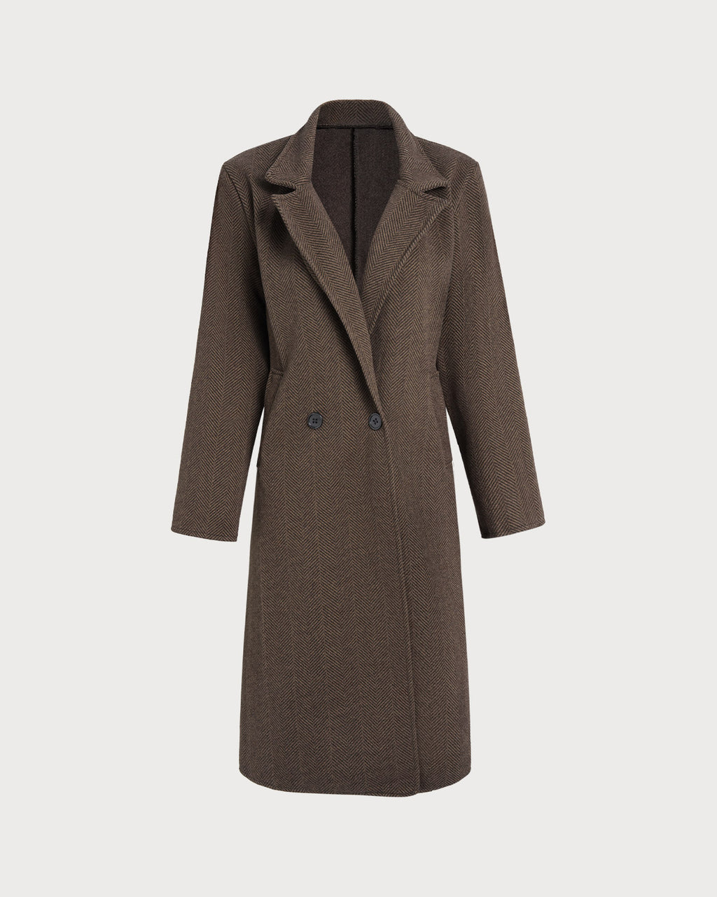 Women's Woven Polyester Coat Coffee Outerwear - RIHOAS