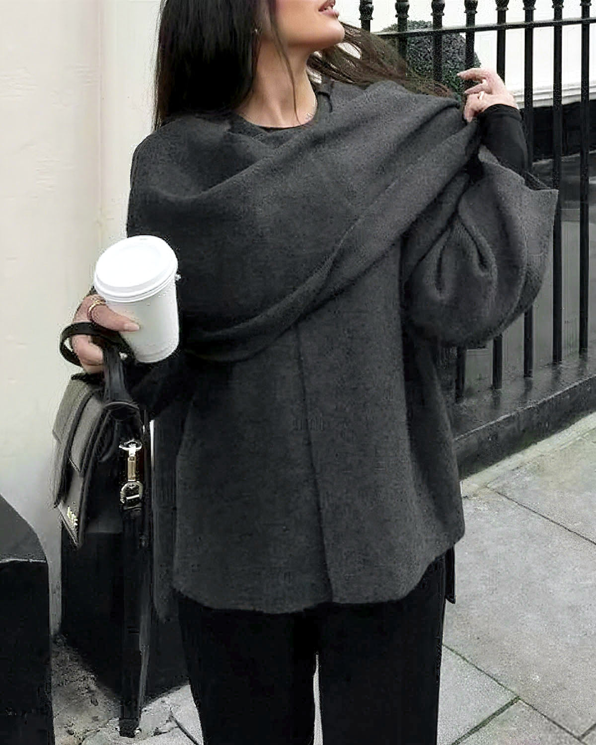 Women's Woven Polyester Coat Outerwear - RIHOAS