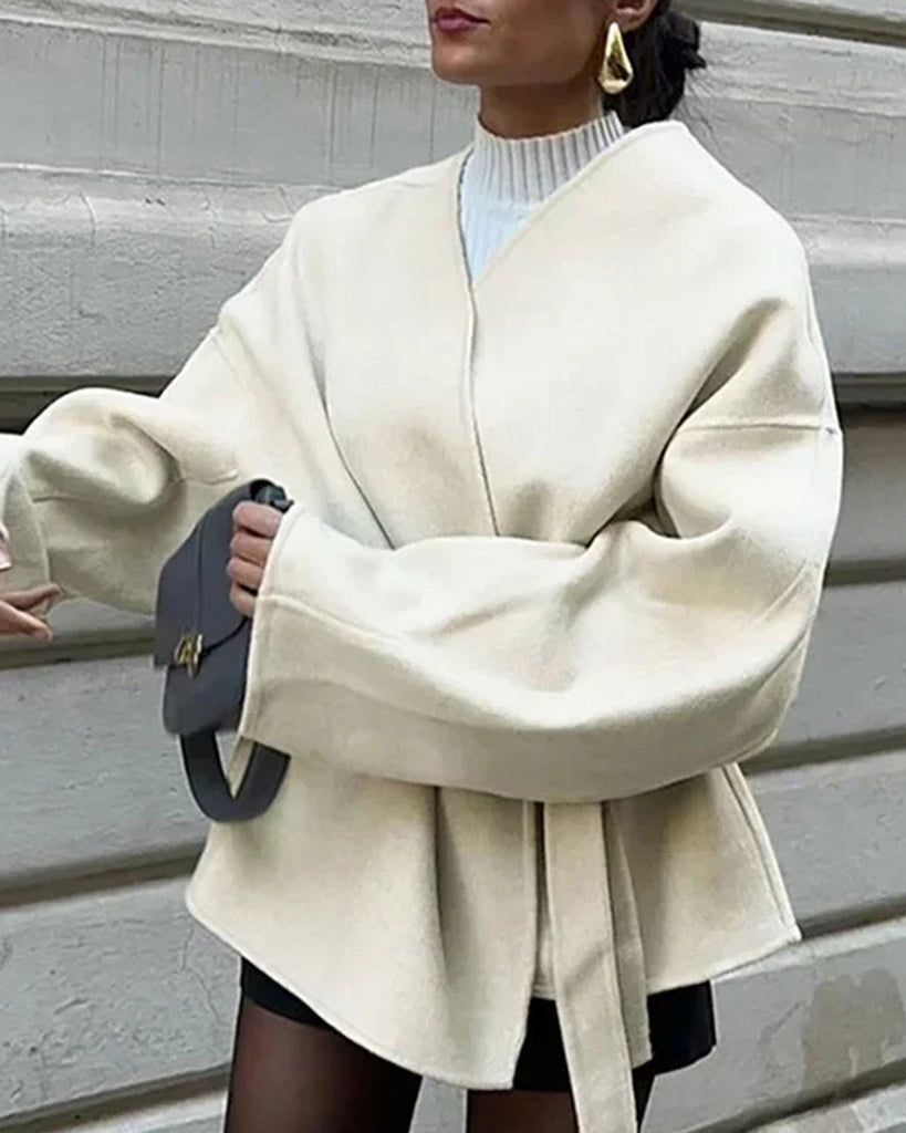 Women's Woven Polyester Coat Outerwear - RIHOAS