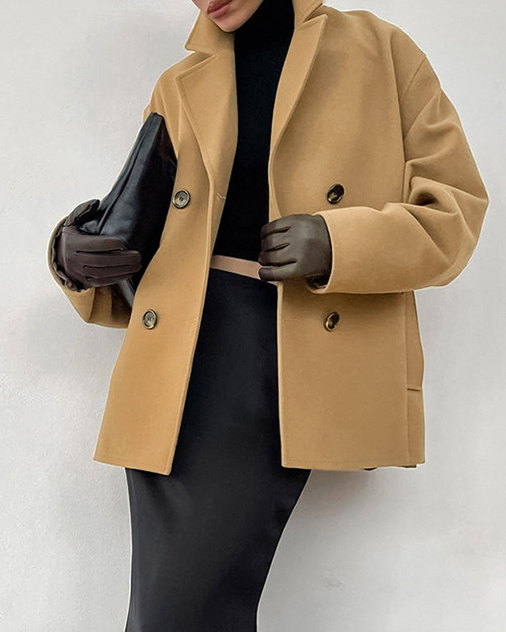 Women's Woven Polyester Coat Outerwear - RIHOAS