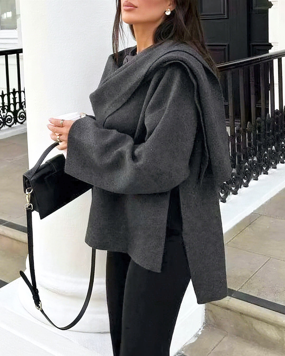 Women's Woven Polyester Coat Outerwear - RIHOAS