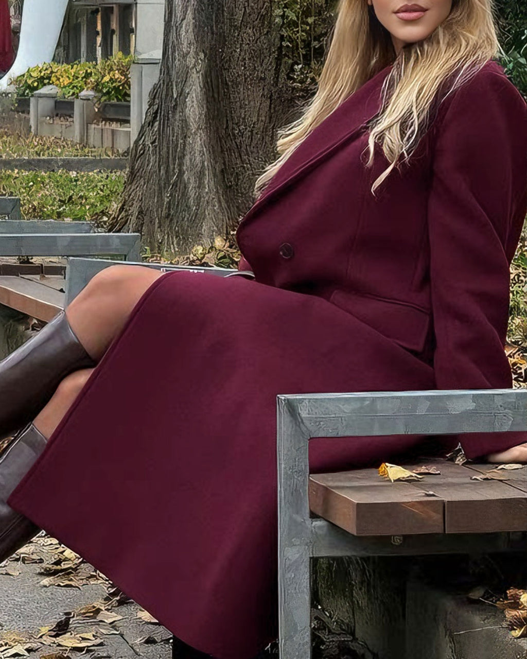 Women's Woven Polyester Coat Outerwear - RIHOAS