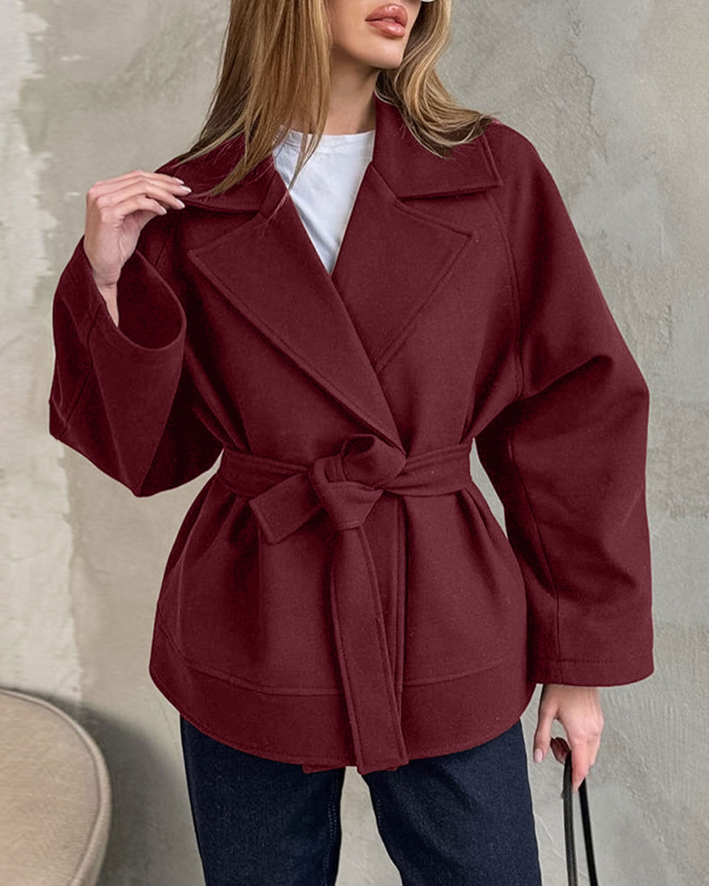Women's Woven Polyester Coat Outerwear - RIHOAS