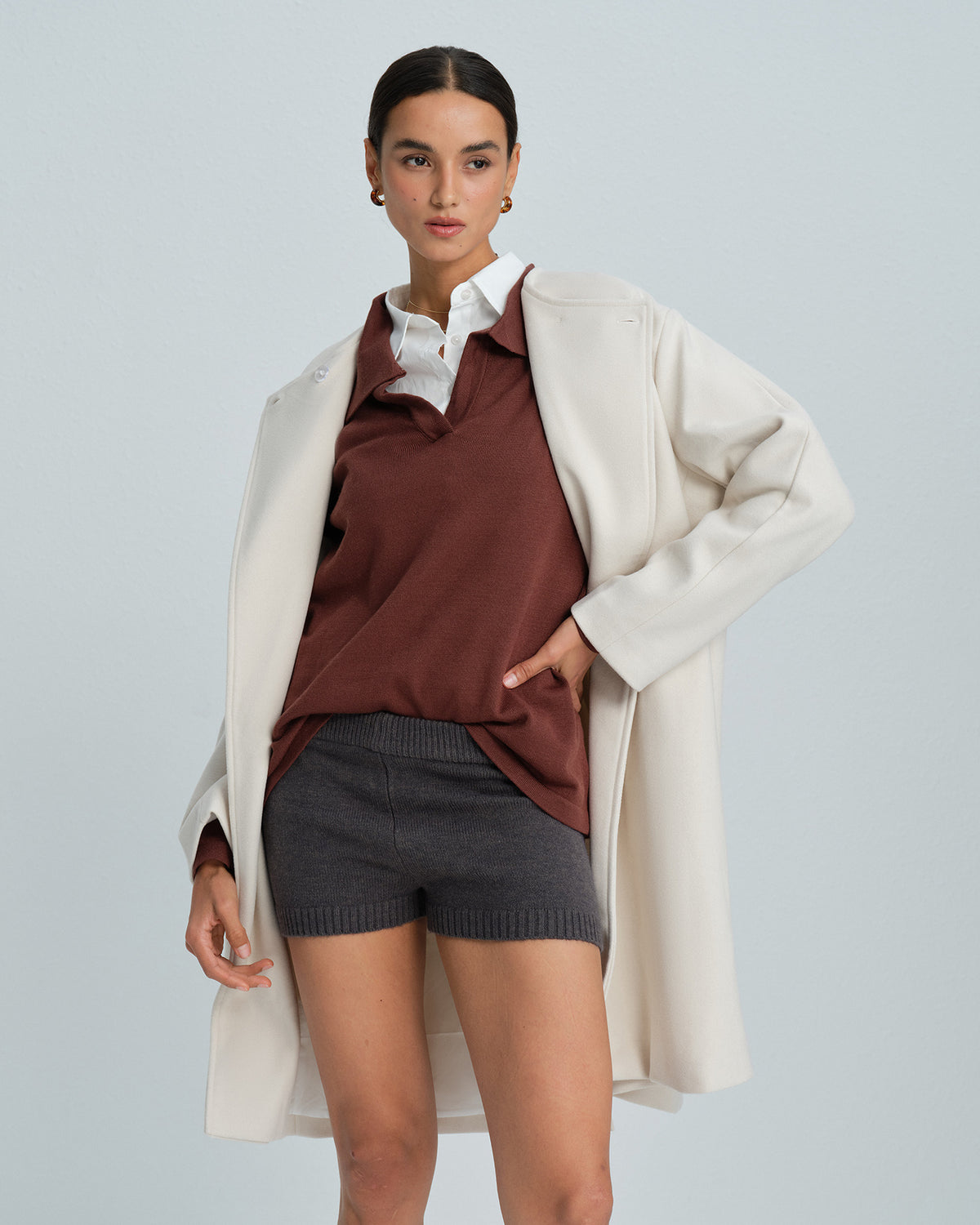 Women's Woven Polyester Coat Outerwear - RIHOAS