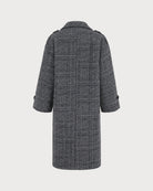 Grey Plaid Trench Coat - RIHOAS - 04