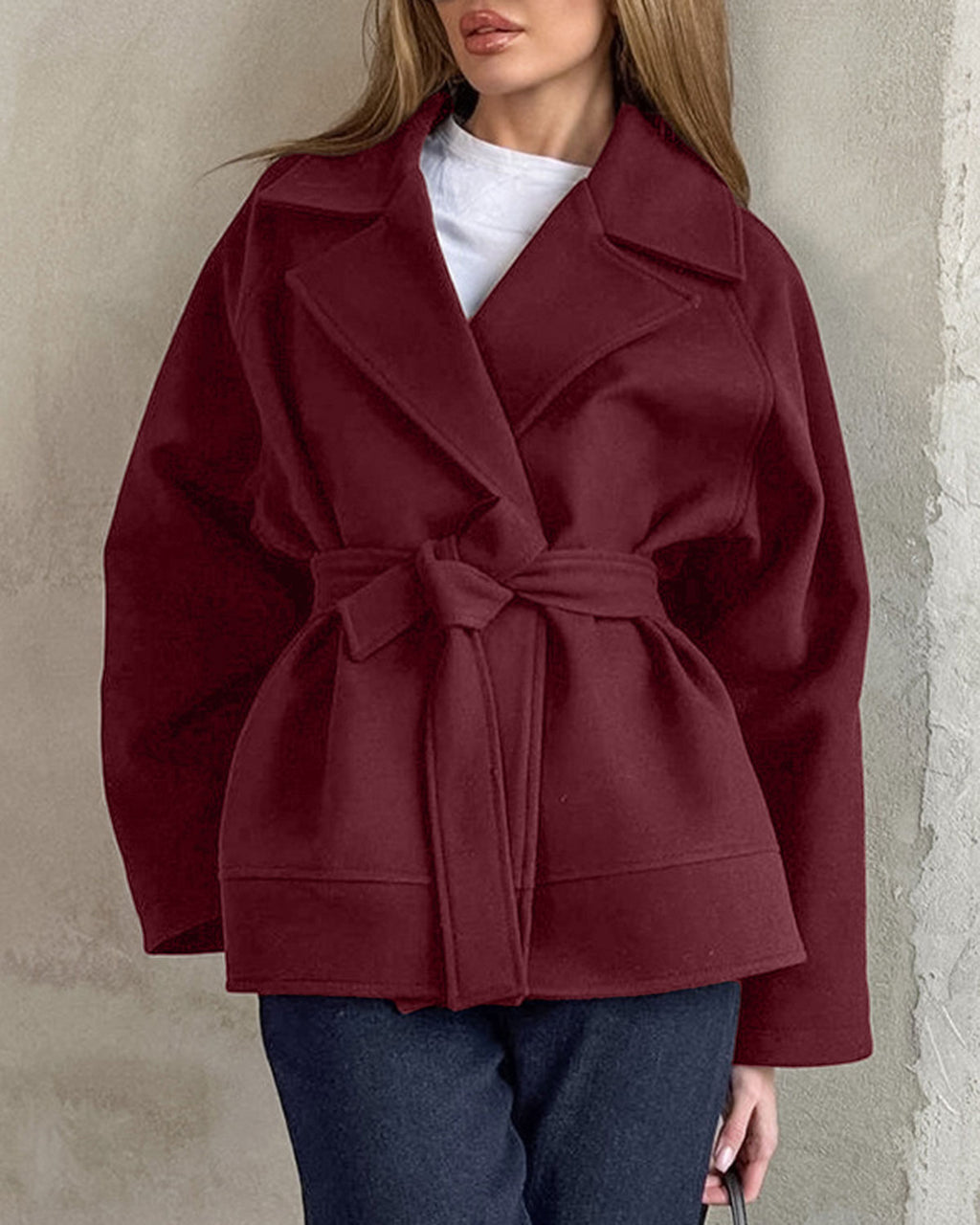Women's Woven Polyester Coat Outerwear - RIHOAS