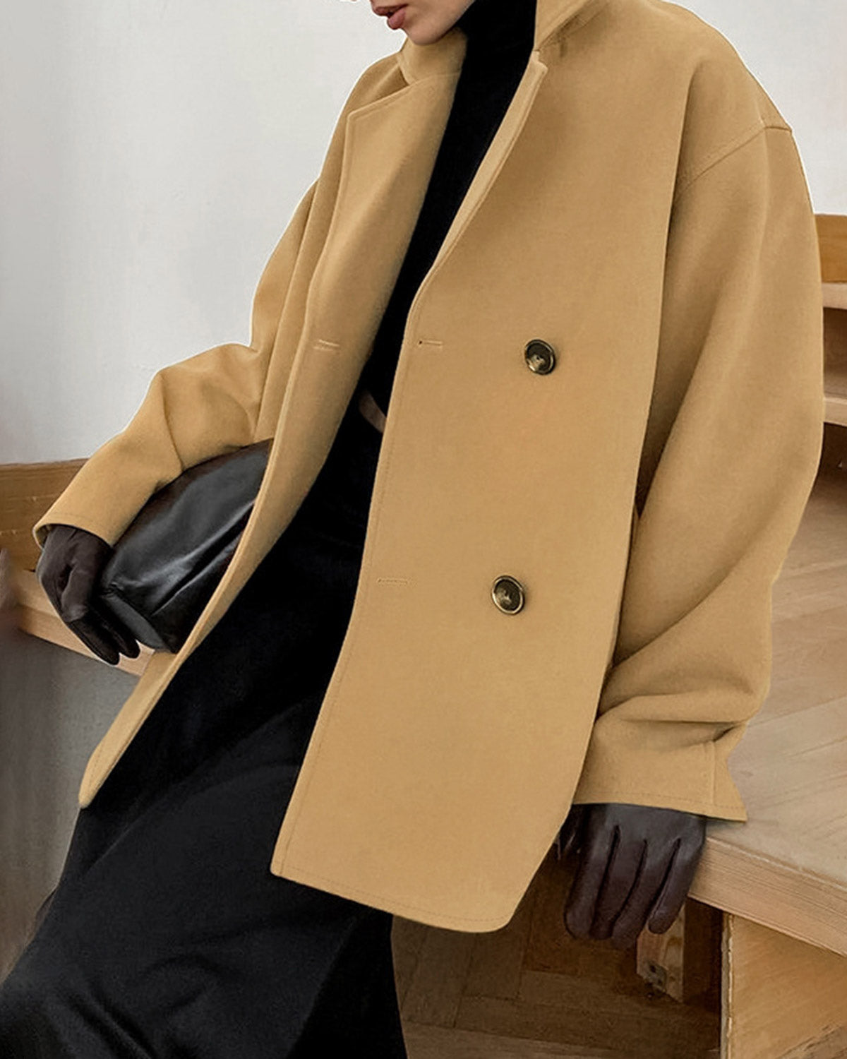 Women's Woven Polyester Coat Outerwear - RIHOAS