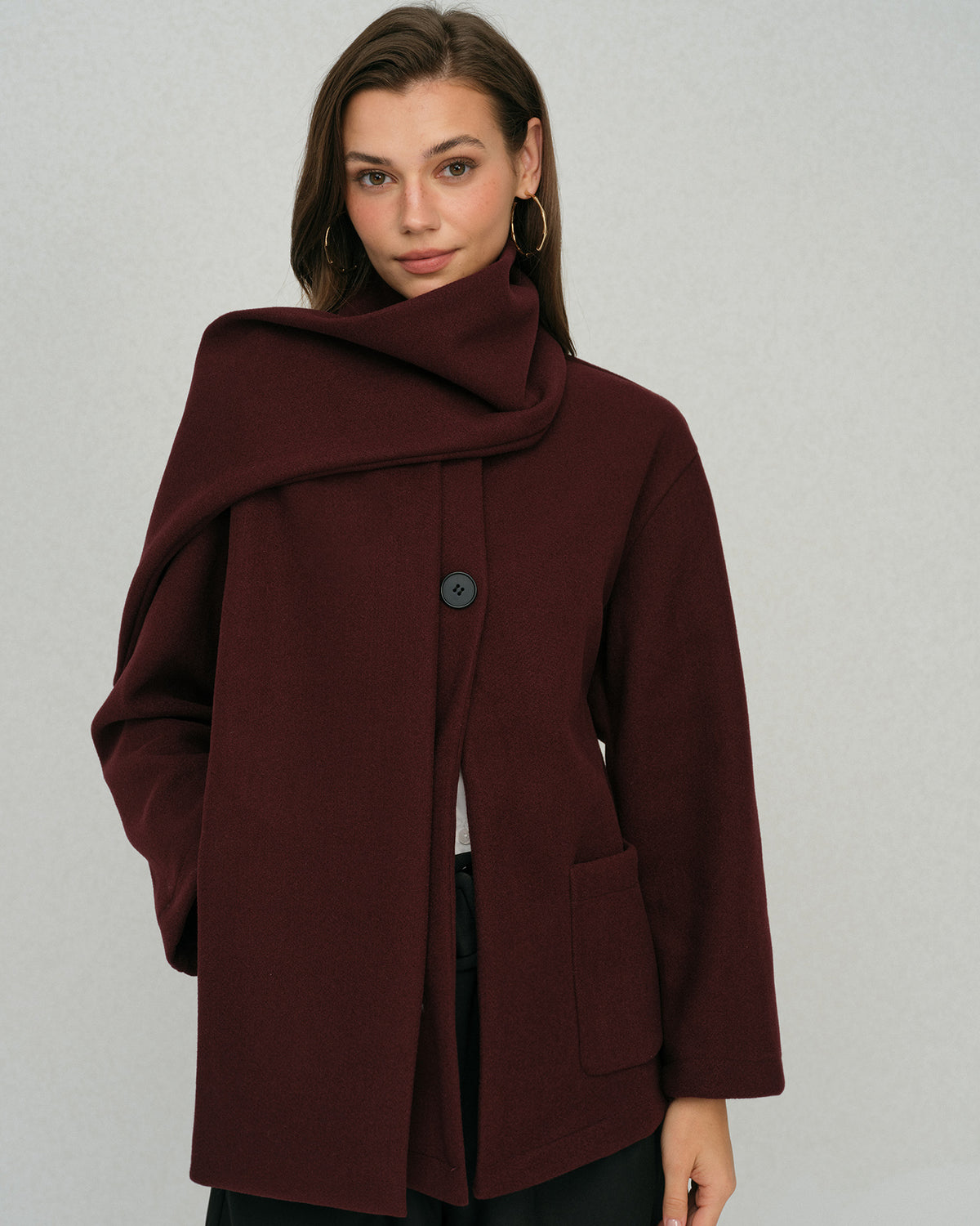 Women's Woven Polyester Coat Outerwear - RIHOAS