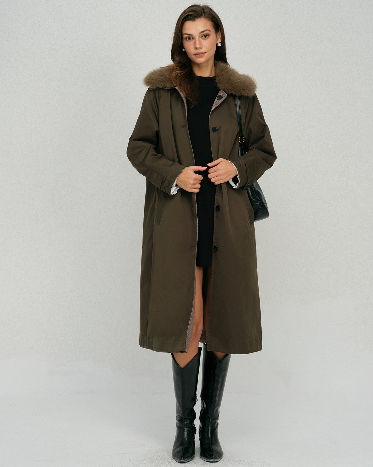 Women's Woven Polyester Coat Outerwear - RIHOAS