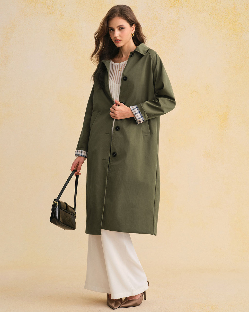 Women's Woven Polyester Coat Outerwear - RIHOAS