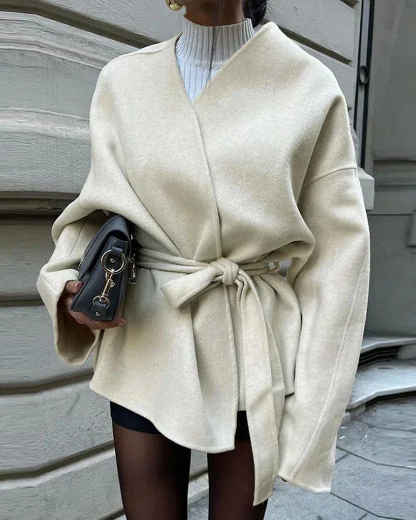 Women's Woven Polyester Coat Outerwear - RIHOAS