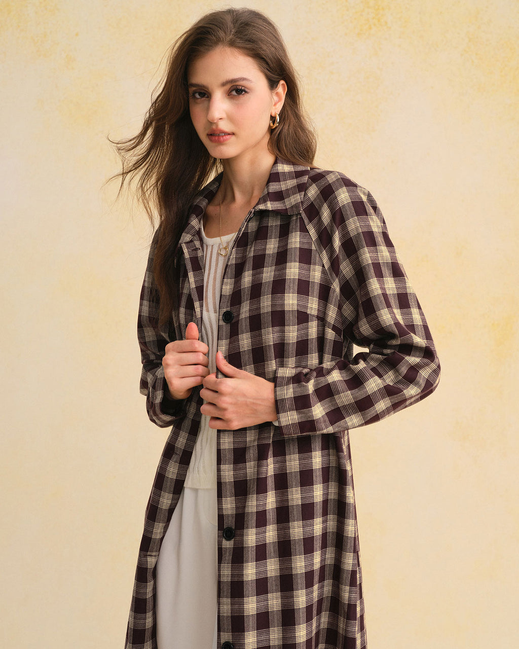 Women's Woven Polyester Coat Outerwear - RIHOAS