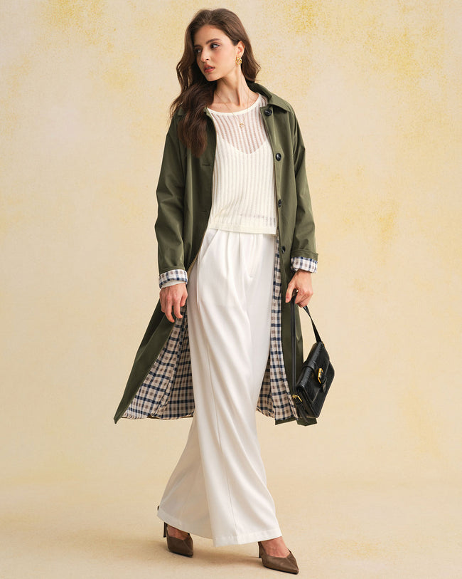 Women's Woven Polyester Coat Outerwear - RIHOAS