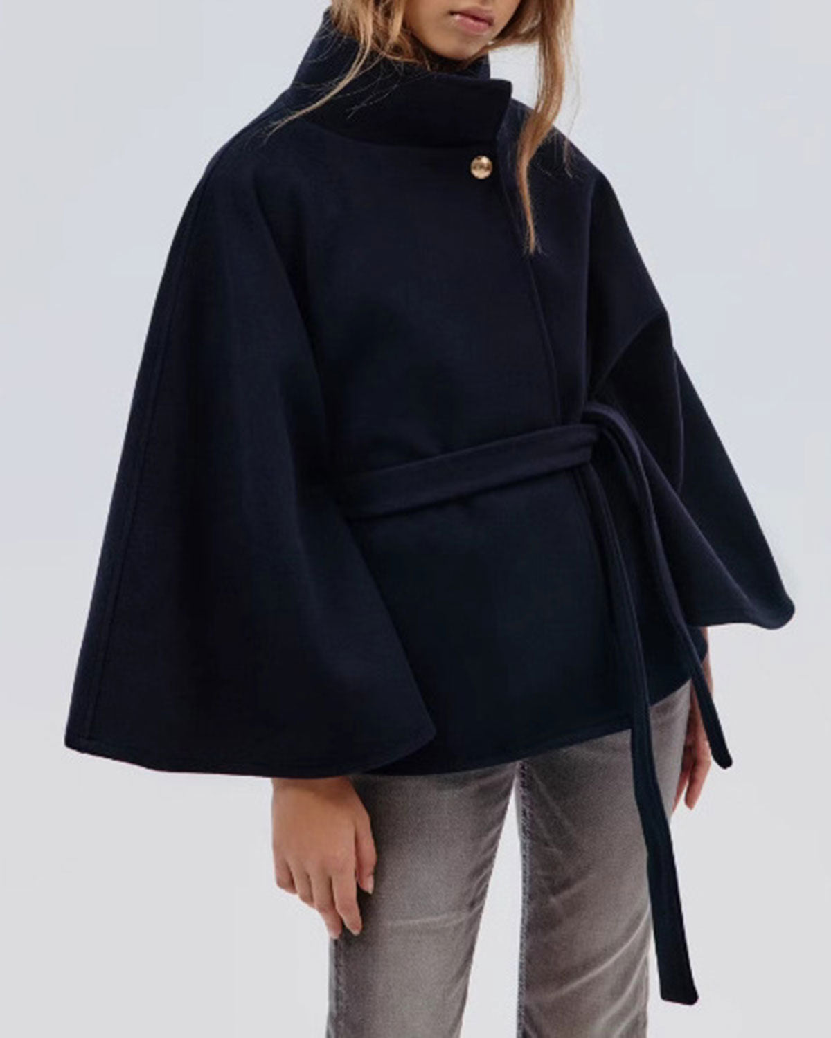 Women's Woven Polyester Jacket Blue Outerwear - RIHOAS