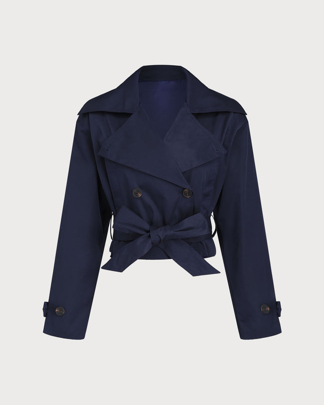 Women's Woven Polyester Jacket Blue Outerwear - RIHOAS
