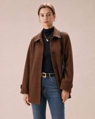 Women's Woven Polyester Jacket Brown - RIHOAS