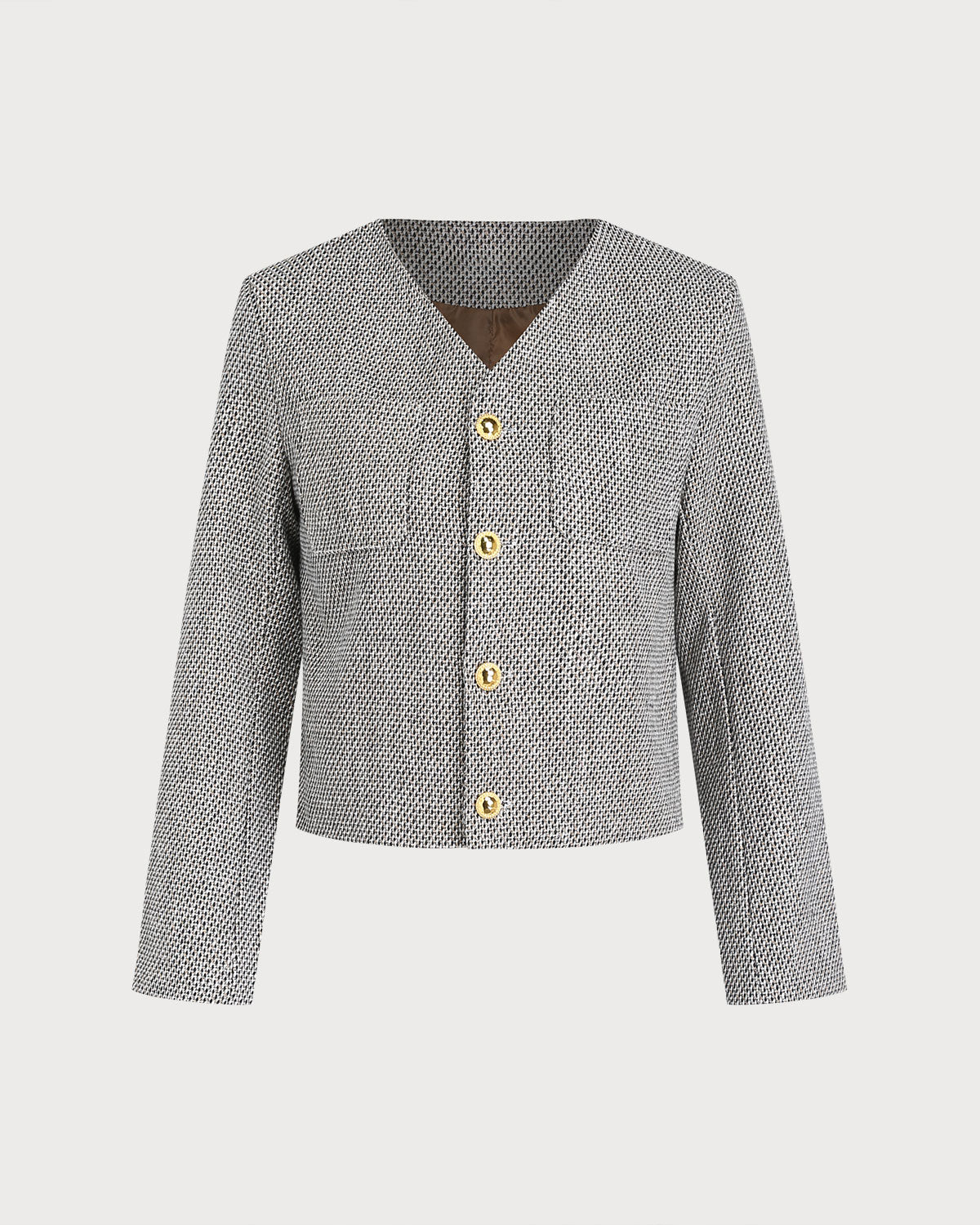 Women's Woven Polyester Jacket Brown Outerwear - RIHOAS