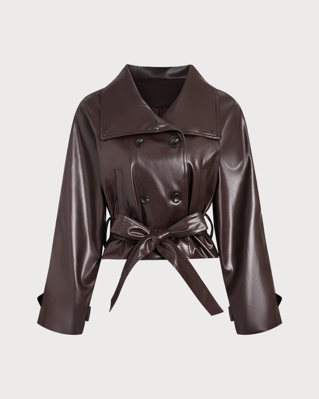 Women's Woven Polyester Jacket Coffee Outerwear - RIHOAS