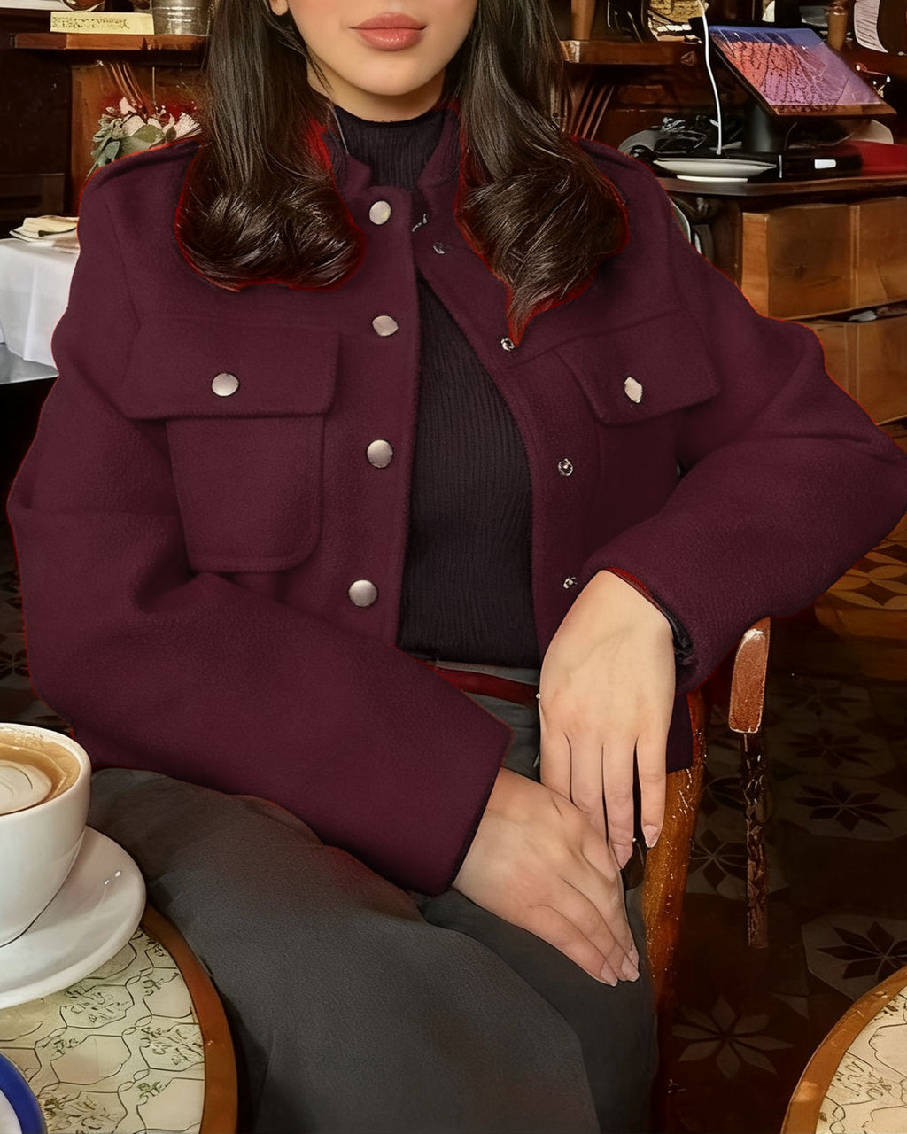 Women's Woven Polyester Jacket Outerwear - RIHOAS