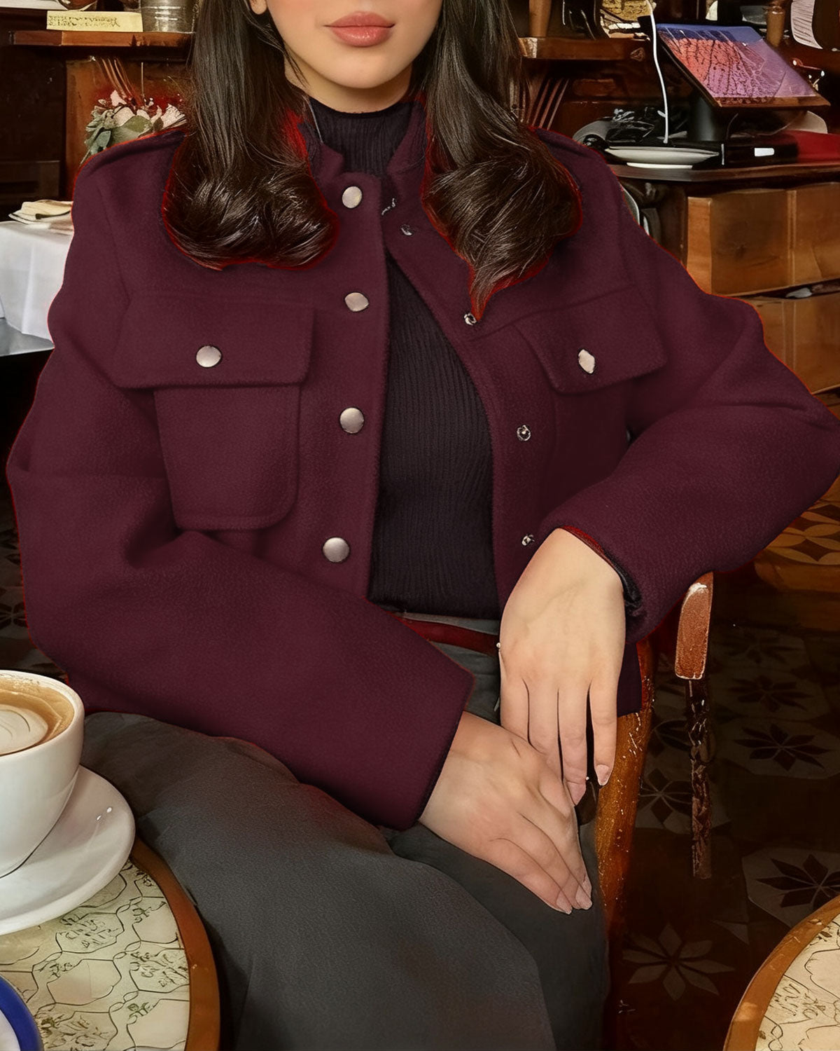 Women's Woven Polyester Jacket Outerwear - RIHOAS